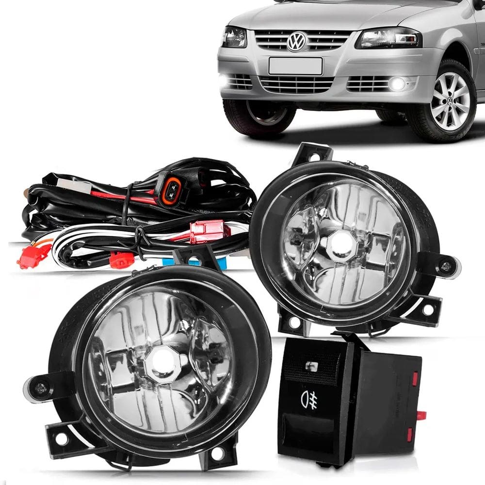 Kit Farol Neblina Milha Gol Saveiro Parati G4 2006 07 08 09 10 11 12 14 Botão Painel
