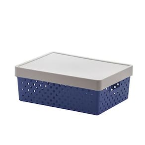 Cesto Organizadoraador Quadratta Com Tampa 39X29X14 Azul 843
