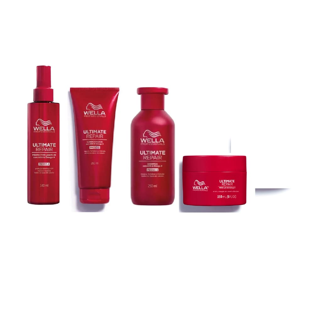 Kit Wella Ultimate Repair Shamp + Cond + Másc + Óleo140ml