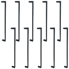 Kit 10 Puxadores Retos Alças para Móveis 256mm Preto Fosco A