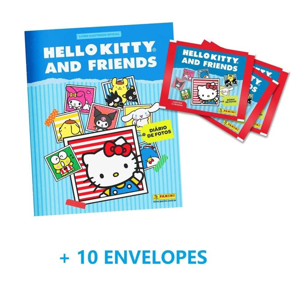 HELLO KITTY 2025 - Álbum Capa Cartão + 10 Envelopes