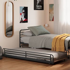 Cama Auxiliar Infantil/Juvenil Teko Casatema Preto Fosco / Álamo