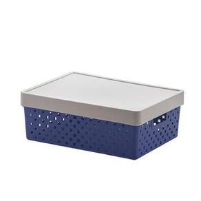 Cesto Organizadoraador Quadratta Com Tampa 39X29X14 Azul 843