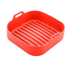 Forma De Silicone Quadrada Vermelha Para Air Fryer 20cm