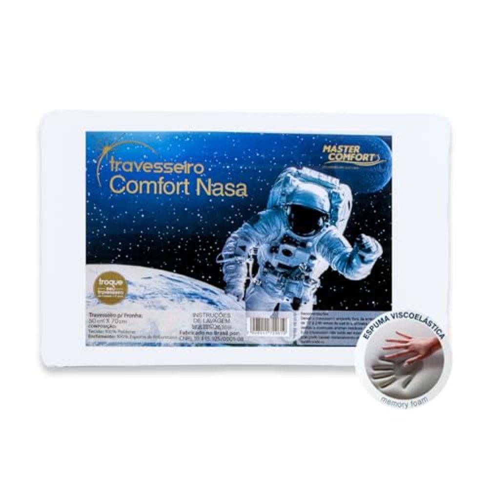 Travesseiro Nasa Viscoelástico Toque Macio Antialérgico Master Comfort
