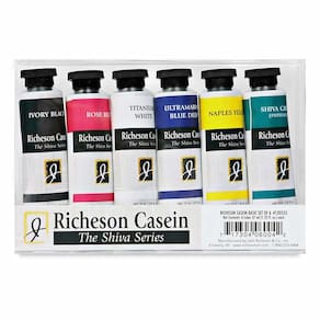 Conjunto de tintas Jack Richeson 37 ml Casein Artist Colors, conjunto de 6