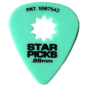 Palhetas de guitarra Everly Star 8,8 mm verdes, pacote com 72