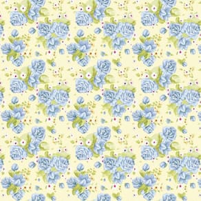 Papel De Parede Flores Azul E Amarela Adesivo Sala Cozinha