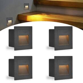 4 Balizador Para Muro Externo Embutir Preto Led Lup51