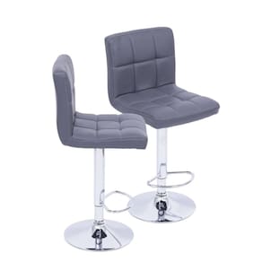 kit 2 Banquetas Confort com Base em Aço Cinza