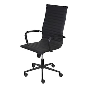 Cadeira Escritório Presidente Esteirinha Rodízio Relax Sintético 3301 Preto