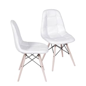 Kit 2 Cadeiras Estofada Botonnes Branco
