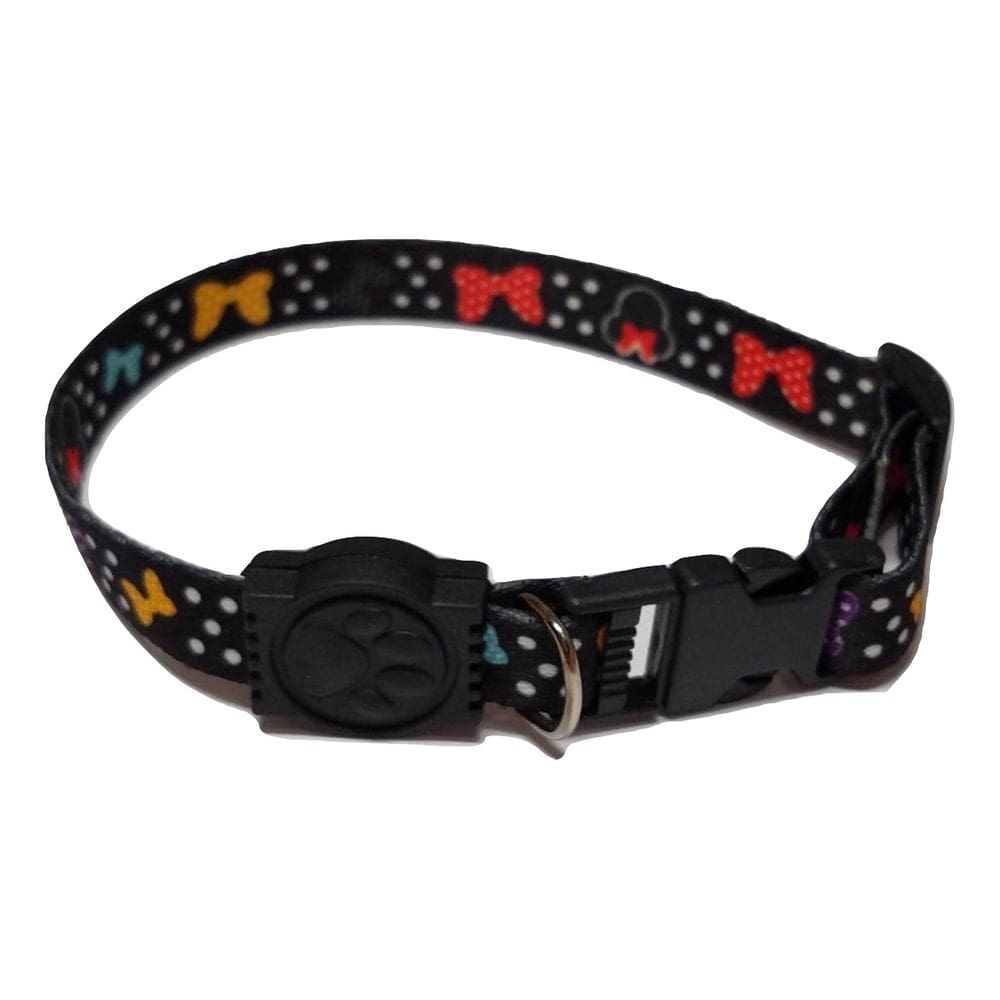 Coleira Seda Estampa Da Minie Cor Preta Tamanho Único