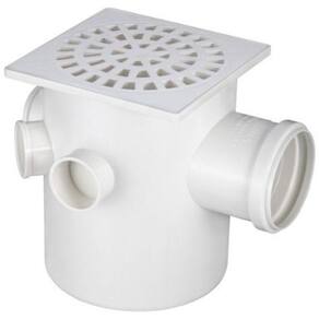 Caixa Sifonada Grelha Quadrada Branca Dn150X185X75 Krona