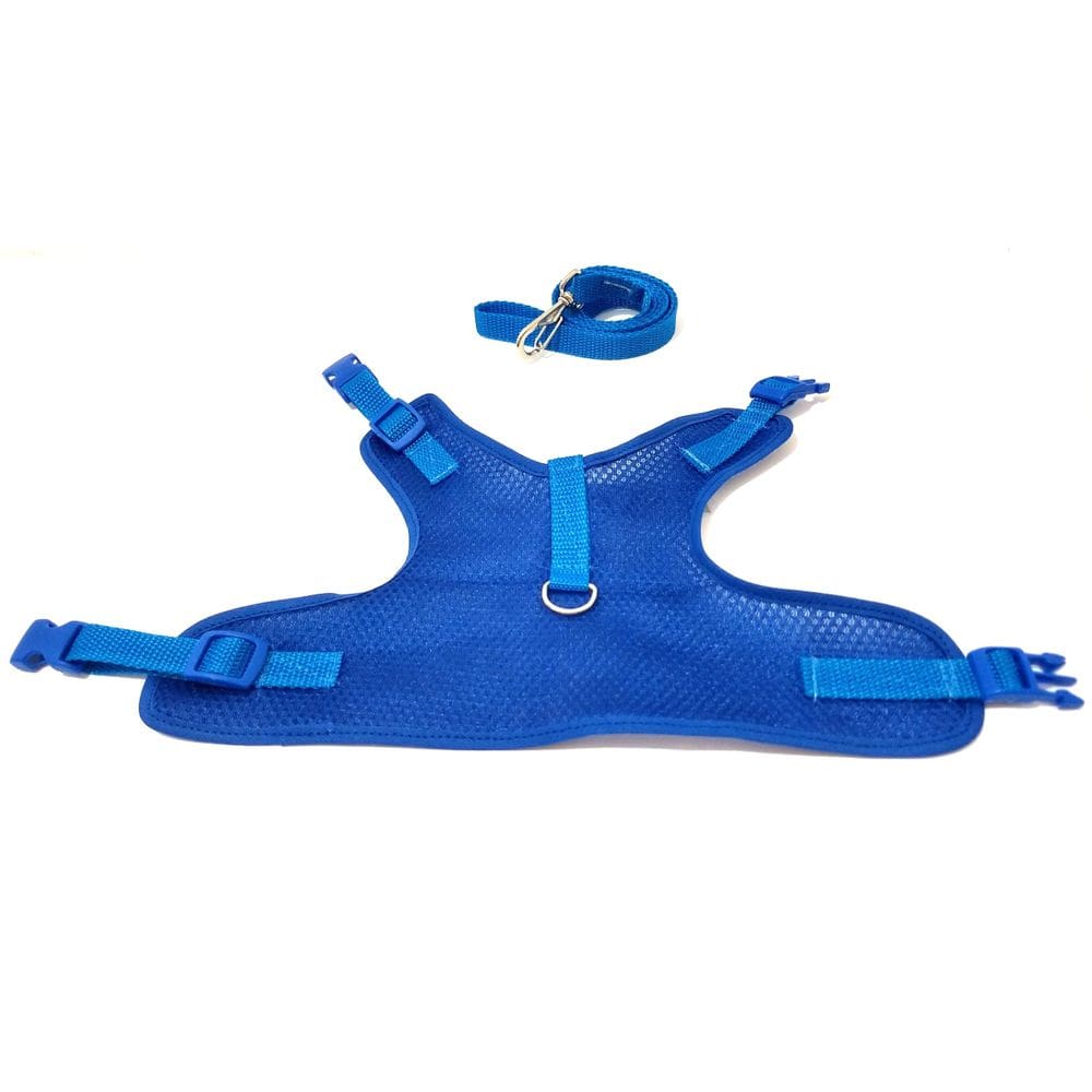 Colete peitoral para cachorro aerado azul tamanho GG