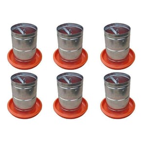 Kit Comedouro Galvanizado Prato Plástico 3Kg 6 Unidades