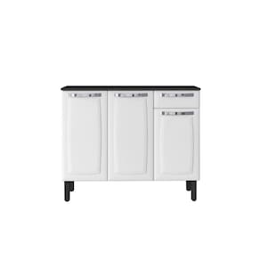 Balcão de Cozinha 3 Portas 1 Gaveta Itatiaia Rose de Aço 105cm Branco