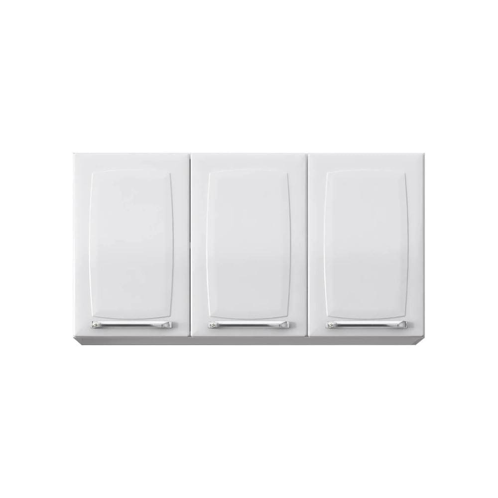 Armário Aéreo de Cozinha 3 Portas Itatiaia Luce de Aço 105cm Branco