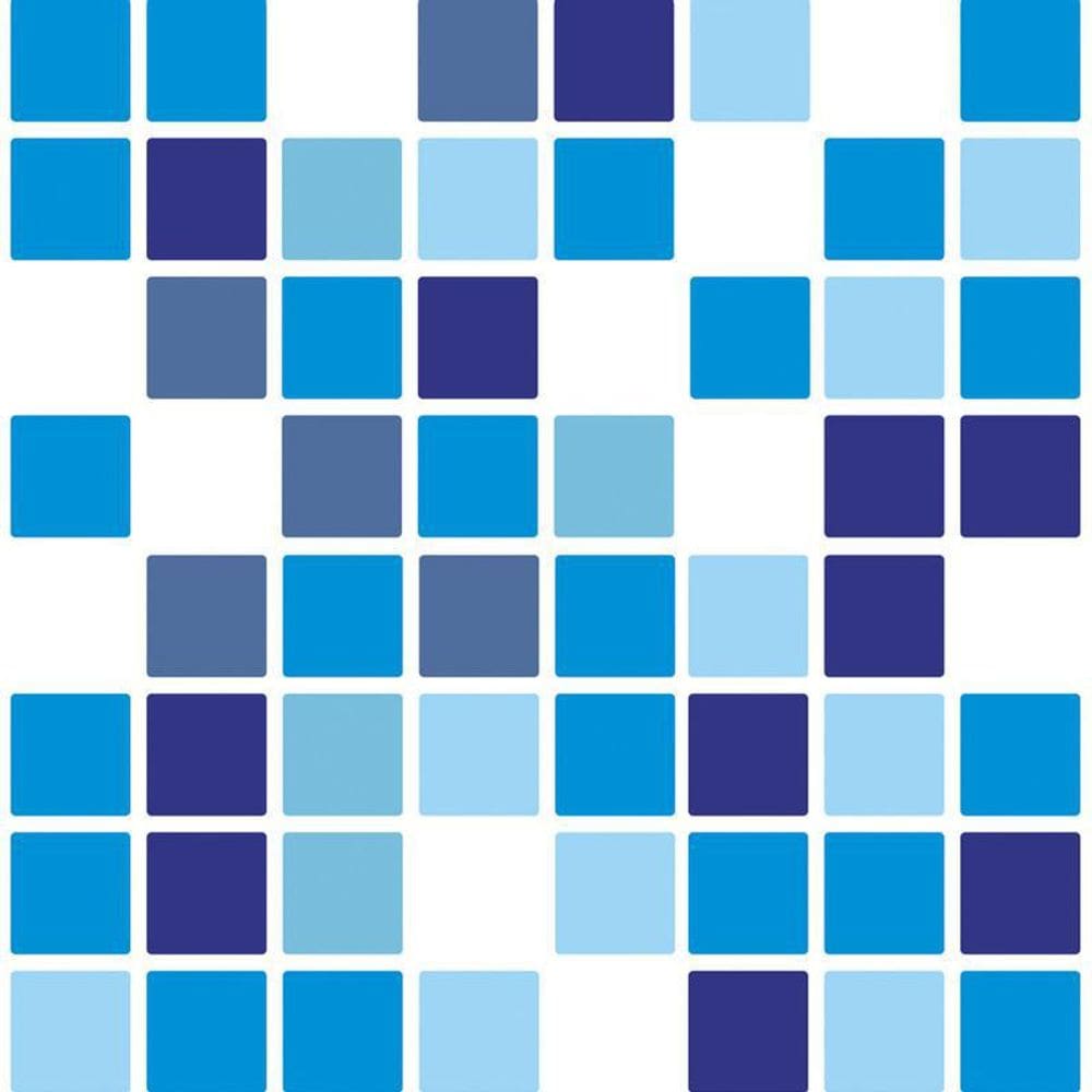 Papel De Parede Azul Branco Preto Adesivo Cozinha Banheiro