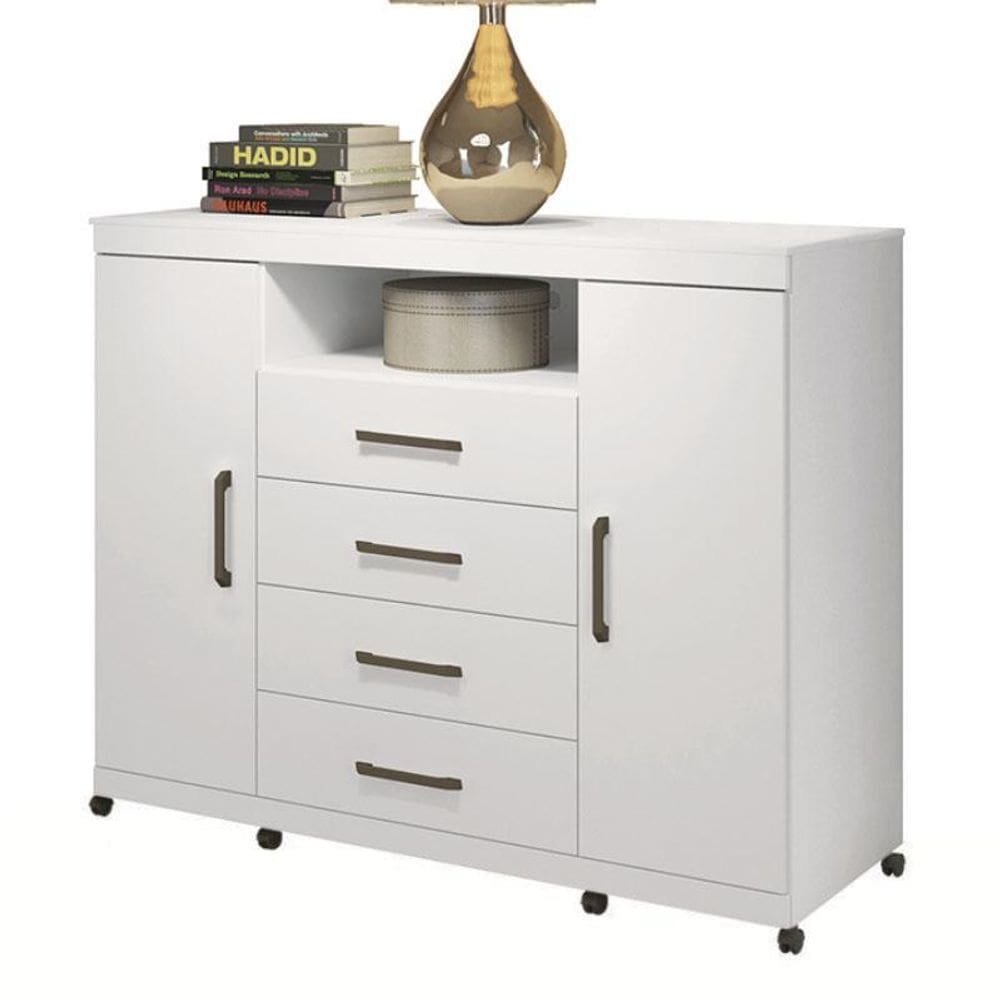 Cômoda Havana Master 2 Portas e 4 Gavetas com Rodízios - Santos Andirá