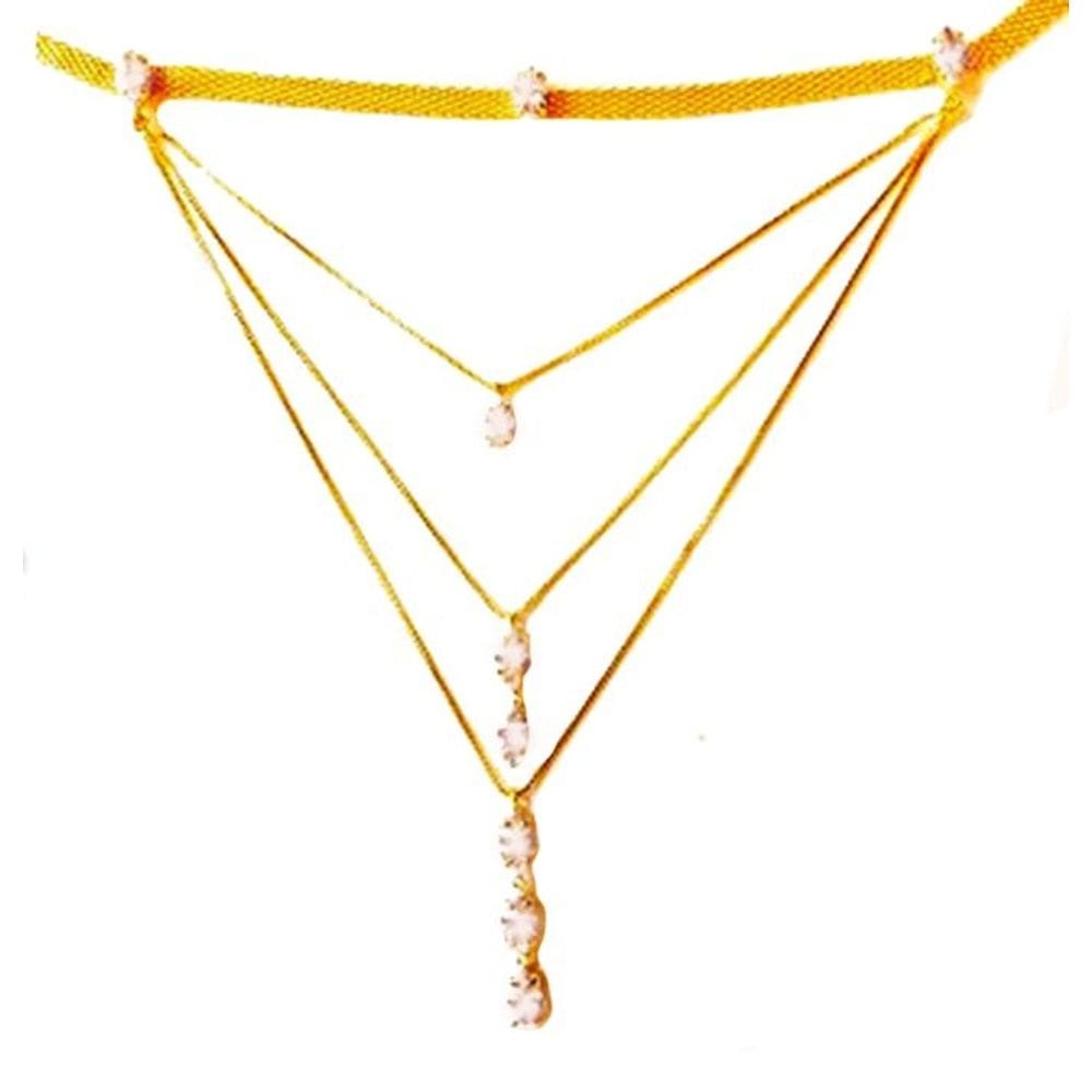 Chocker folheado a ouro com zircônias