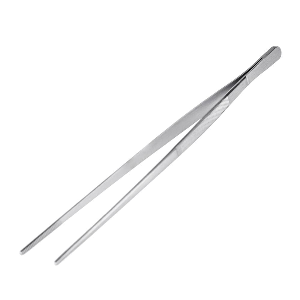 Pinça Culinaria Profissional Pegador Reta Serrilha Inox 30cm