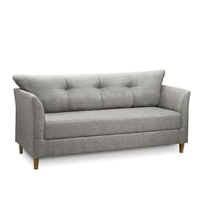 Sofá 3 Lugares Living para Sala Leblon 180cm Linho Cinza E03 - D`Rossi