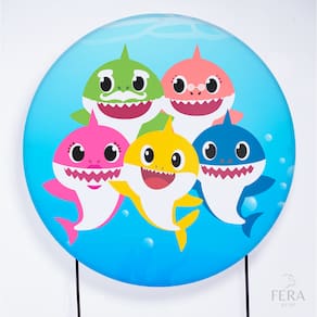 Painel Decorativo para Festa 1,50x1,50 metros Vesti Fácil com Elástico Baby Shark- Fera Print