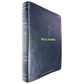 Bíblia Sagrada ARC Full Color Capa PU Luxo Cruz Preta PDA PJV PED MC Harpa Avivada e Corinhos Letra Hipergigante CPP