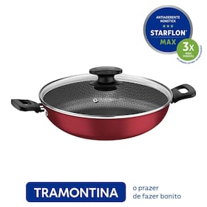 Frigideira Wok em Alumínio com Revestimento Antiaderente Loreto Vermelho 28cm - Tramontina