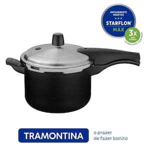 Panela de Pressão em Alumínio com Revestimento Antiaderente Starflon Max Vancouver Preto 4,5L - Tramontina
