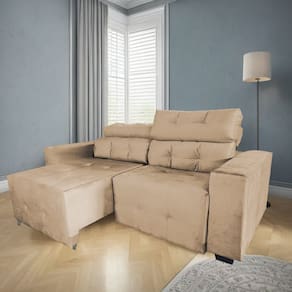 Sofá Retrátil e Reclinável Berlin Sala Quarto 2,00 Capuccino