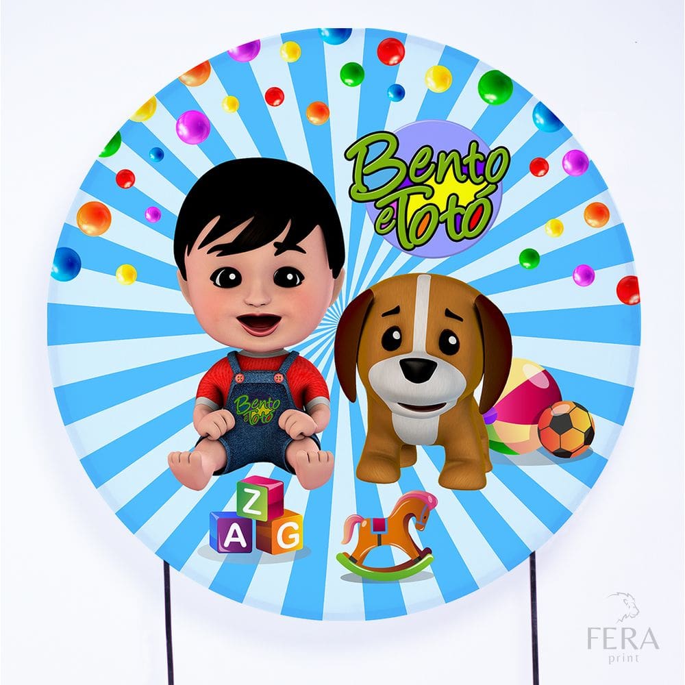 Painel Decorativo para Festa 1,50x1,50 metros Vesti Fácil com Elástico Bento e Toto - Fera Print