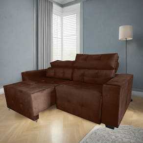 Sofá Retrátil e Reclinável Berlin Sala Quarto 2,00 TerraCota