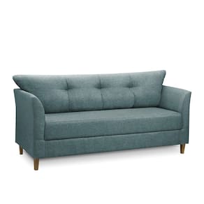 Sofá 3 Lugares Living para Sala Leblon 180cm Linho Azul E03 - D`Rossi