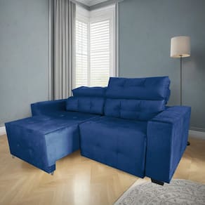 Sofá Retrátil e Reclinável Berlin Sala Quarto 2,00 Marinho