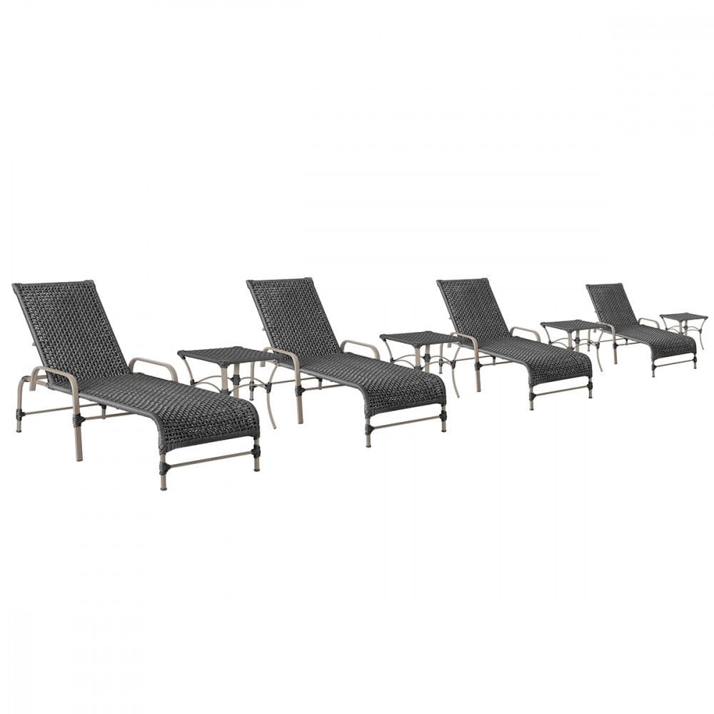 3 Espreguiçadeiras Catar e 3 Mesas Trama 