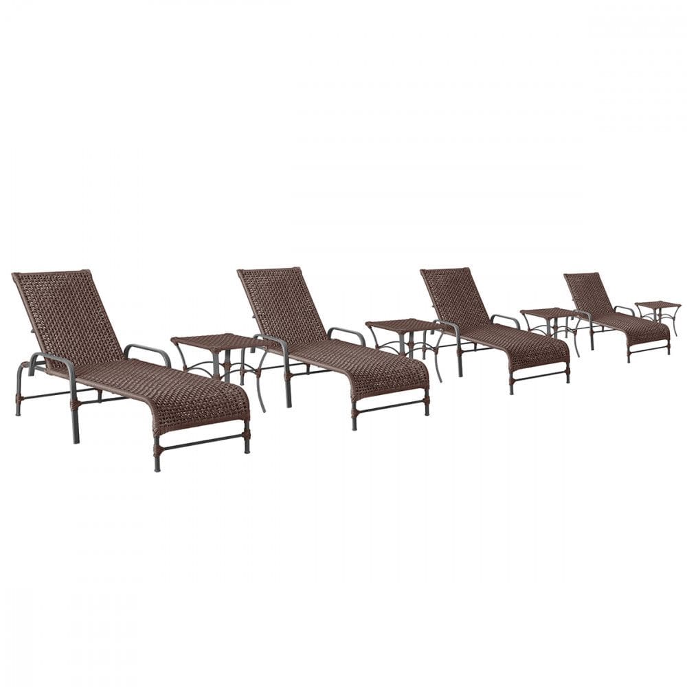 3 Espreguiçadeiras Catar e 3 Mesas Trama 