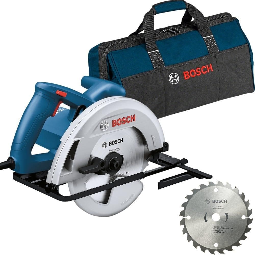 Serra Circular 184mm 1300W GKS 130 com Disco e Bolsa 480mm BOSCH