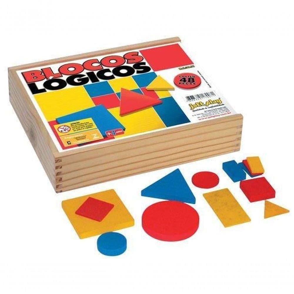 Blocos Lógicos 48 Pcs Em Mad. - Cx Mad. - 3051