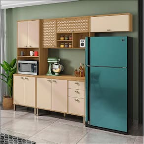 Cozinha Brasileira 4 peças Incorplac - Carvalho Americano/ Off white