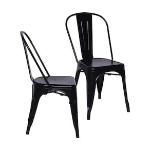 Kit 2 Cadeiras para Sala de Jantar Retrô Preto