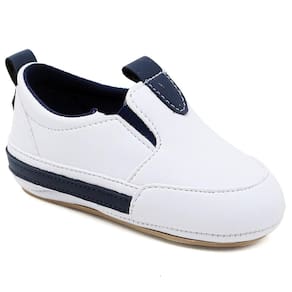 Sapato Tênis Bebe Baby Menino Confort Primeiro Passo Branco Azul