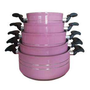 Jogo de caçarola 16/24 Alusol Aluminio Rosa
