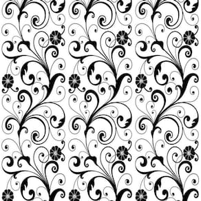 Papel Parede Flores Preto Branco Adesivo Quarto Casal Sala