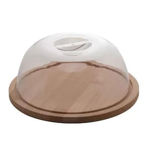 Queijeira De Bambu Com Tampa Plástico 23,5 X 10Cm Lyor