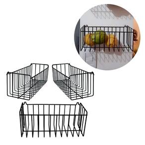 Kit 3 Cesto Fruteira de Parede 25x11cm Aramado para Cozinha Banheiro Lavanderia Organização Multiuso N2