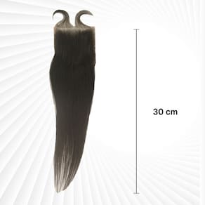 Aplique Frontal Lace Topo 4x4 – Cabelo Humano Liso 30cm | Castanho Escuro