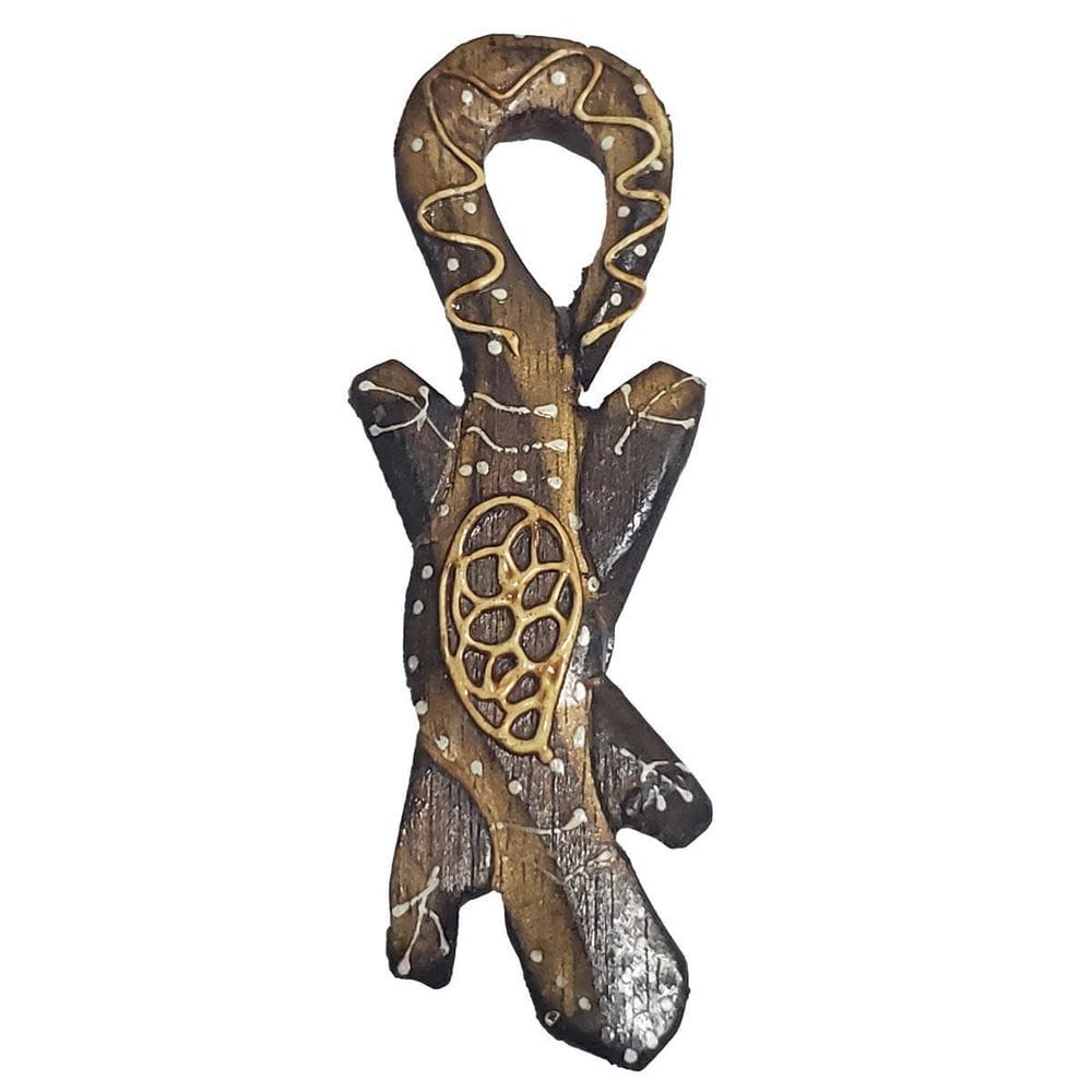 Imã Pintado De Madeira Balsa Salamandra