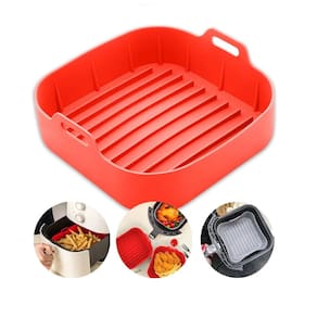 Forma Quadrada De Silicone 20cm Antiaderente Para Air Fryer